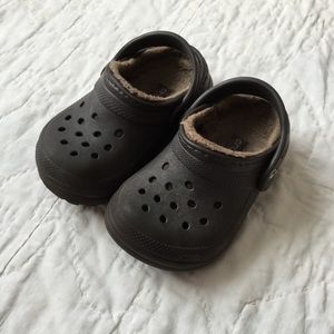 Lined Crocs Winter Brown Toddler Size 6